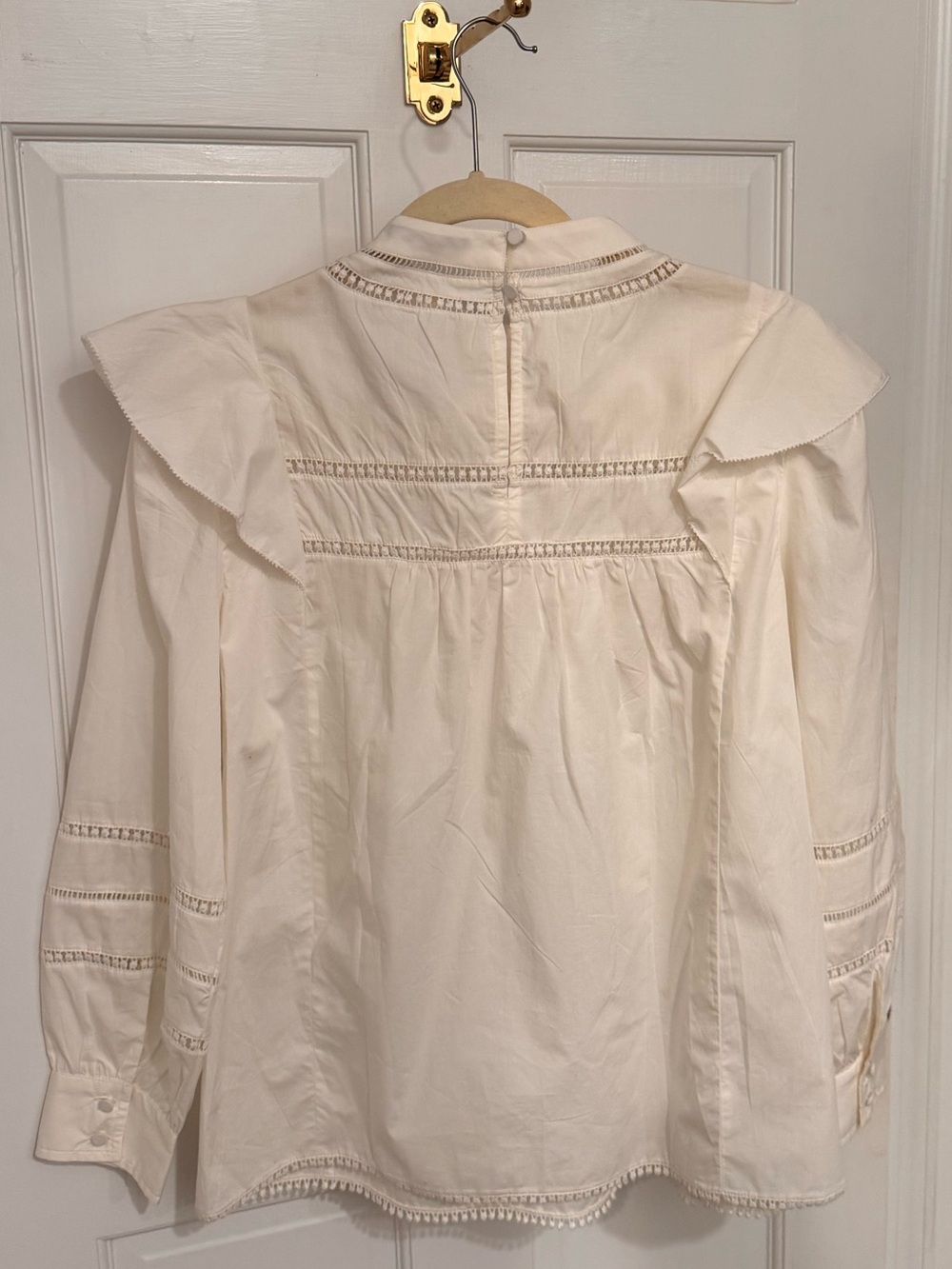 J. Crew Cream Ruffle Blouse - Picture 4 of 4